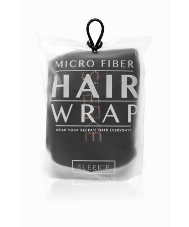 Sleek'e Microfiber Hair Wrap - Ultra Absorbent and Soft  Anti-Frizz Turban Twist Hair Drying Towel  Reduces Drying Time by 50% for Healthier Hair  (Black)