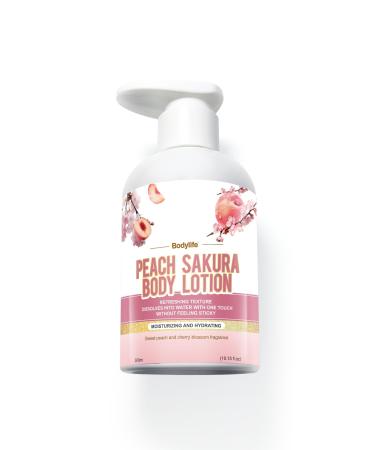 Peach Blossoms Cherry Blossoms Body Lotion Firming Moisturizer for Dry Skin with Niacinamide & Hyaluronic Nourish Skin Non- Sticky Refreshing Quickly Absorbed