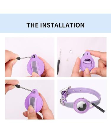 Kocnydey Leather Reflective AirTag Cat Collar - Adjustable Anti-Wing Collar with Bell for Cats & Small Dogs (Purple M: 28-37cm) - Buy Online on GoSupps.com