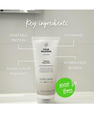 Four Reasons Color Mask - Cool Sand Blonde | Vegan Color Depositing Conditioner & Toning Treatment | 27 Shades | Semi-Permanent Hair Dye - 6.76 fl oz - Buy Online on GoSupps.com