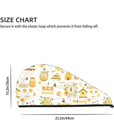 Hair Towel Wrap - Fast Drying Hair Turban with Button | Farm Bee Cute Honey Design - Buy Online on GoSupps.com