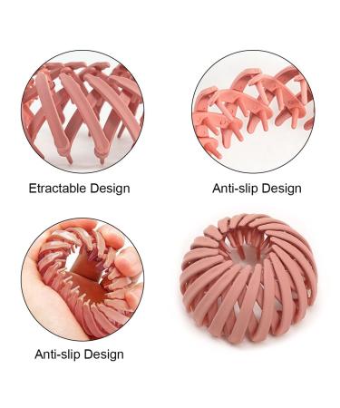 Buy Sioppkik Vintage Bird Nest Hair Clips for Women - 3-Piece Big Hair Accessories in Pink Green & Khaki | Stylish Hair Grippers for Girls - Buy Online on GoSupps.com