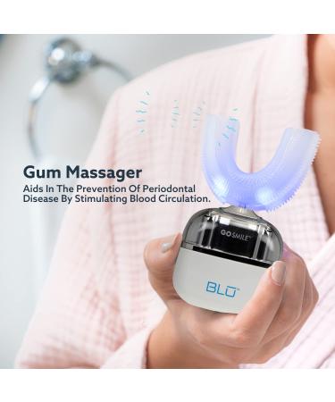 Go Smile Blu Hands-Free Teeth Whitening Toothbrush with Gum Massage and Sonic Blue Technology - White - Buy Online on GoSupps.com