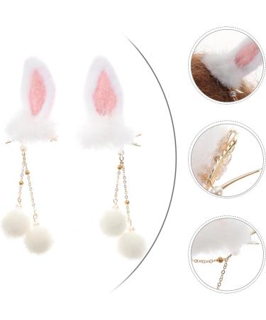 HOLIDYOYO 1 Pair Bunny Ear Hair Clip Bunny Hair Clips for Girls Barrettes for Girls Hair Clip for Girls Japanese Hair Accessories Girls Hairpin Tiara Tassel China Plush Girl Child - Buy Online on GoSupps.com