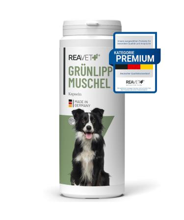 Reavet green lip shell capsules for dogs high -dose 300stk - joint tablets dog with green lip mussel powder in full fat quality 10.2% green -lipped mussel extract for joints 300 pcs
