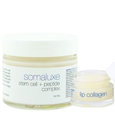 Somaluxe Collagen Dream Duo: Stem Cell Face Moisturizer & Lip Collagen for Youthful Full and Softer Skin (Set)