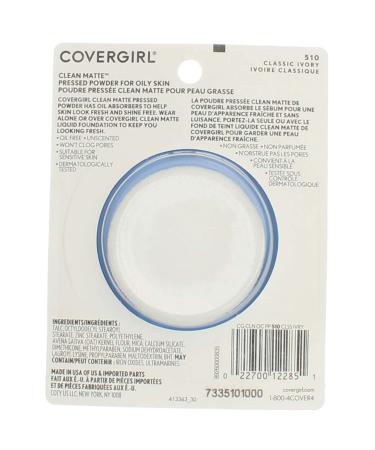 COVERGIRL Clean Matte Pressed Powder Classic Ivory Warm 510 - 0.35 Ounce (Pack of 1) - Buy Online on GoSupps.com