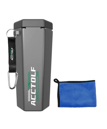 ACCTOLF Golf Ball Cleaner, Portable Golf Ball Washer with Golf Ball Towel for Golf Bag or Cart, Best Golf Accessories Gifts for Men & Women