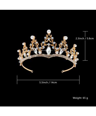 NODG Gold Wedding Tiara for Women - Rhinestone Branches Princess Crown for Wedding, Prom, Bridal Party - Birthday & Halloween Costume Accessory - Buy Online on GoSupps.com
