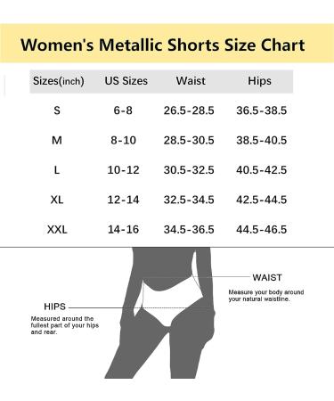 Vinaderhom Women's Metallic Gold High Waisted Booty Shorts for Rave Dance - Small - Buy Online on GoSupps.com