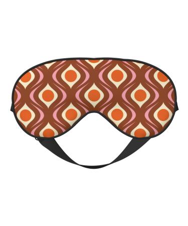 70'S Retro Print Sleep Eye Mask Blindfold with Elastic Strap Headband Soft Eye Cover Eyeshade for Night Sleeping Travel