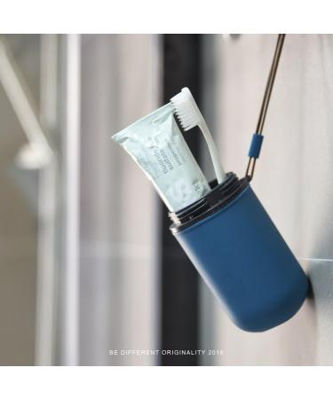 Daren & Kiwi Travel Toothbrush Cup Set - Portable Toothbrush & Toothpaste Holder for Home Bathroom Hiking & Camping (Blue) - Buy Online on GoSupps.com