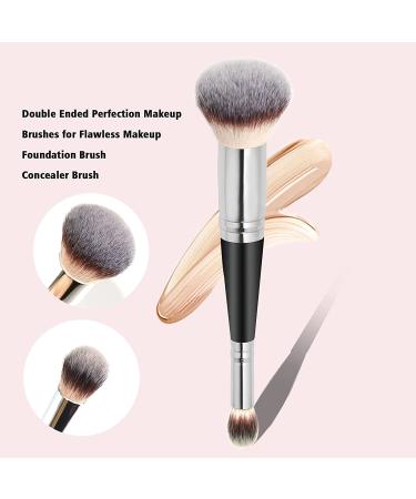 Dual-ended Daubigny Makeup Brushes - Premium Luxe Foundation & Concealer Brush for Flawless Blending - Ideal for Liquid, Cream & Powder Makeup - Buy Online on GoSupps.com