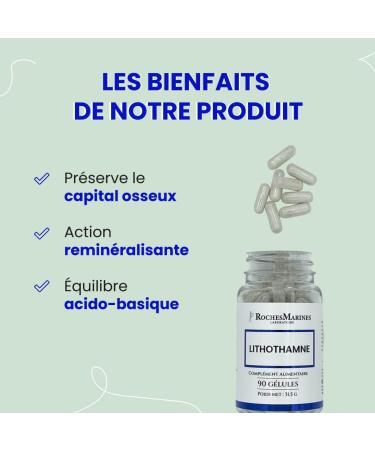 Roches Marines - Lithothamne - Bone Comfort - Calcium Supplement - Acid-Base Balance - 90 Capsules - Developed in France - Buy Online on GoSupps.com