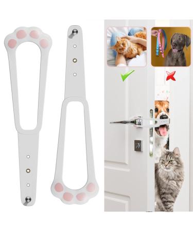 Cat Door Holder Latch - Cat Door Alternative to Keep Dogs Out of Cat Litter Boxes and Food,Flex Latch Strap Let's Cats in and Safe Baby Proof, No Measuring Easy to Install(2 Pack)