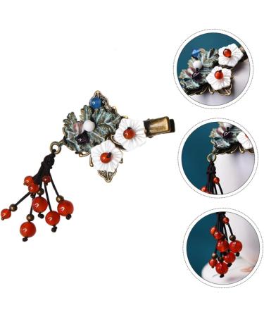 FRCOLOR Vintage Hair Clips tassel clip Clips Metal Alligator Clips Hairdressing Clips Leaf Bobby Pin Retro Clips japanese costume Miss shell flower green Womens Hair Clips - Buy Online on GoSupps.com