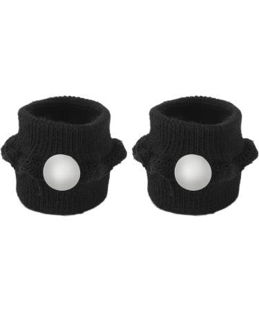 Acupressure Bracelet Set for Appetite Control & Stress Reduction - 2 Black Bracelets for Weight Loss & Wellness - Buy Online on GoSupps.com