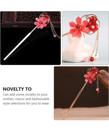 Hanfu Hairpin Hair Barrettes for Women Vintage Hair Stick Wedding Hair Barrettes Chinese Hairpin Pearl Trim Metal Trim Chinese Hair Stick Bride Acetic Acid Classical Flower Hairpin - Buy Online on GoSupps.com