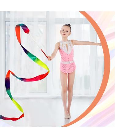 Lusofie 4Pcs Sparkling Dance Ribbons Set - 78.7inch Long Ribbons for Rhythmic Gymnastics and Artistic Dancing - Perfect for Girls Kids Training - Buy Online on GoSupps.com