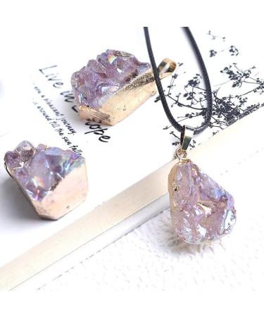 Natural Crystal Rough 1PC Natural Crystal Cluster Electroplate Pendant Quartz Stone Raw Crystals for Men Women Jewelry Reiki Specimen DIY Gift - (Color: Electroplate) - Buy Online on GoSupps.com