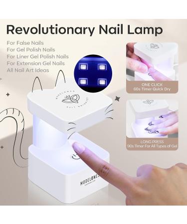 Modelones Nail Tips and Glue Gel Kit with Nail Lamp - 4 in 1 Upgraded Gel x Nail Kit for Fast Nail Extensions | Valentine's Gift for Women - Buy Online on GoSupps.com