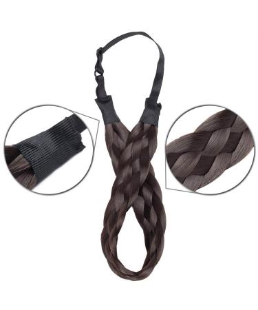 Tess Braided Hair Band | Adjustable Dark Brown Hair Tie & Extensions for Women | 50g Large Hair Accessories - Buy Online on GoSupps.com