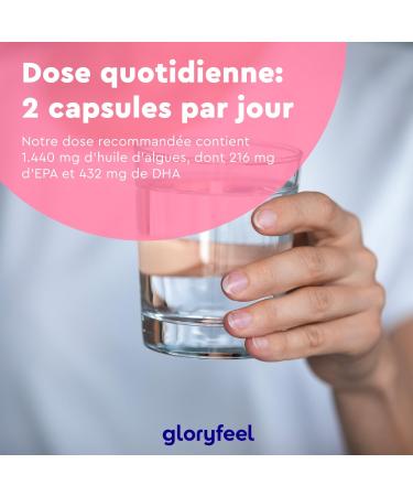 Omega 3 Vegan (1440mg per Daily Dose) Algae Oil Fatty Acid Concentrate with 432mg DHA and 216mg EPA Contributes to Normal Heart Function 60 Capsules 100% Plant and Sustainable - Buy Online on GoSupps.com