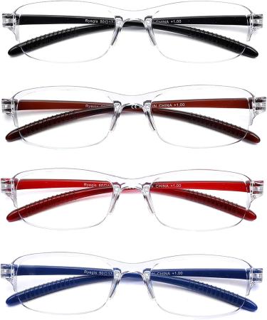 4 Pairs Progressive Multifocus Blue Light Blocking Reading Glasses 1.5x - Rd Bn Bk Bu - Buy Online on GoSupps.com