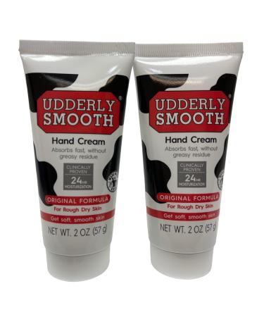 Udderly Smooth Original Formula Travel Size Hand Cream Bundle: (2) 2 oz Tubes & Phyphy's Tip Card