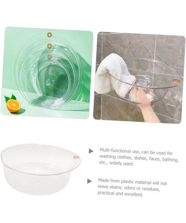 OFFSCH Transparent Plastic Washbasin Wash Basin Plastic Face Cleaning Basin Salon Washing Basin Wash Plastic Basin Foot Soaking Basin Kitchen Sink Bowl Wash Bowl Vegetable Bowl Baby Large Transparent 26.7x25.7cm - Buy Online on GoSupps.com