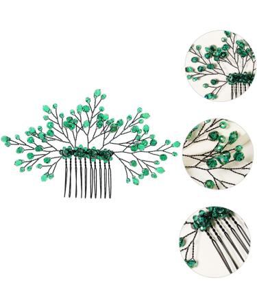 Angoily Green Branches and Leaves Hair Comb Wedding Hair Clip Hair Comb Green Rhinestone Barrettes Prom Tiara Rhinestone Hair Barrette Hair Pin Crystal Leaf Accessories Banquet - Buy Online on GoSupps.com