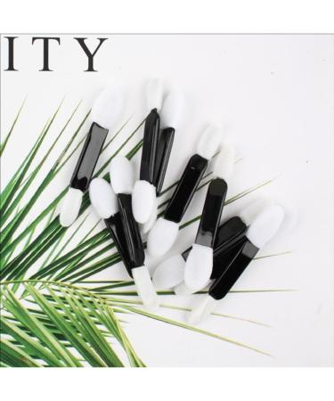 50pcs Disposable Ended Sponge Eye Shadow Applicators Dual Sided Eyeshadow Brush Sponge Tipped Oval Makeup Applicator Black - Buy Online on GoSupps.com