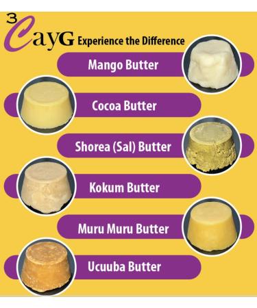 3CayG Around the World Butter Sampler - Cocoa, Kokum, Mango, Murumuru & Sal Butters - Buy Online on GoSupps.com