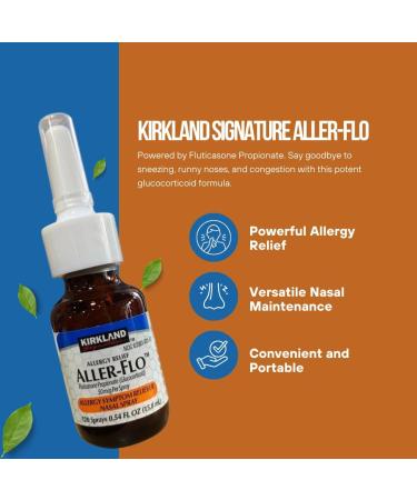 Buy Worldwide Nutrition Bundle Compatible with Kirkland Aller-Flo Fluticasone Propionate - 120 Metered Doses 0.54 Fl OZ Includes Keychain - Buy Online on GoSupps.com