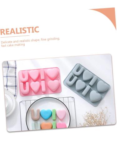 GOOHOCHY 2pcs Valentine's Day Cake Mold Donut Cake Pan Cake Number Birthday Baking Accessory 3D Handmade Soap 19.9x12.6cm Pink - Buy Online on GoSupps.com