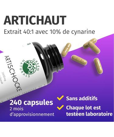 Artichoke Extract - 2600mg daily (including 260mg cynarin) - Powerful 40:1 extract (equivalent to 104 000mg of fresh artichoke) - 100% vegan and lab tested - Buy Online on GoSupps.com
