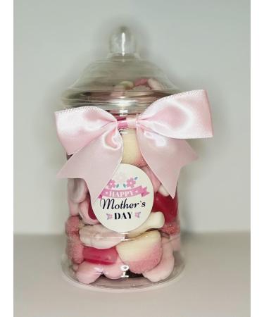 Happy Mothers Day Mum Filled Pink Pick N Mix Gummy Sweet Jar Gift Present 380ml - Buy Online on GoSupps.com