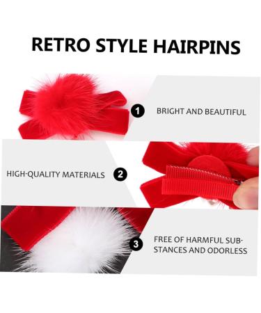 minkissy 3 Pairs new year hairpin girl hair accessories hair clip bow hair clips bowknot hair clip New Year Headdress red barrettes Stylish Hair Clips fabric - Buy Online on GoSupps.com