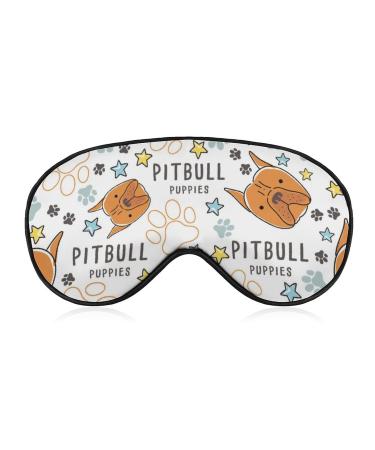 Pitbull Dog Breed Collection Sleep Mask for Women Adjustable Sleeping Eye Shades Cover with Elastic Strap