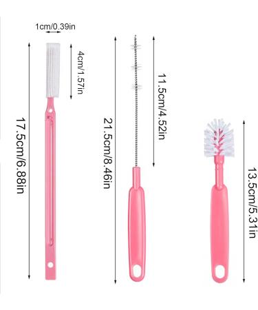 2 Bottle Scrub Brush Reusable Bottle Straw Brush in Different Size - Long Straw Cleaning Brush for Tumblers Drinking Glasses Strews Aezon 2 Pcs Pink - Buy Online on GoSupps.com