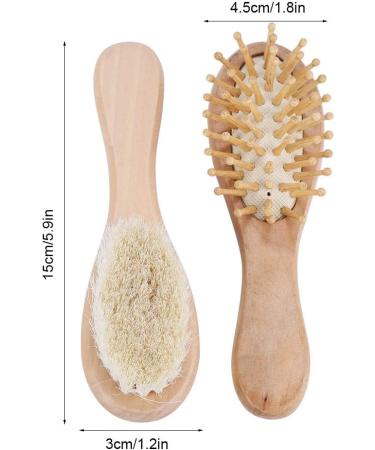 Sluffs Baby Wooden Hair Brush and Comb Set with Goat Hair Bristles - for Newborns and Toddlers - Buy Online on GoSupps.com