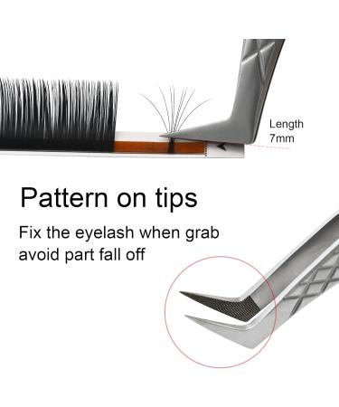Nagaraku Professional Precision Tweezers for Eyelash Extensions - Diamond Handle Curved Volume Cluster - Easy Fan Prefabricated Stainless Steel (A-04) - Buy Online on GoSupps.com