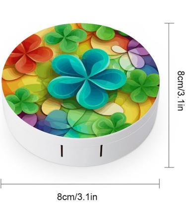 Rainbow Circle Shamrock Contact Lens Case - Travel-Friendly Plastic Care Box - Buy Online on GoSupps.com