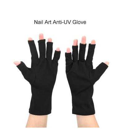 UV Protective Gloves for Nail Art & Skin Care | Anti-Aging Hand Protection for Hiking Canoeing & Driving - Black - Buy Online on GoSupps.com