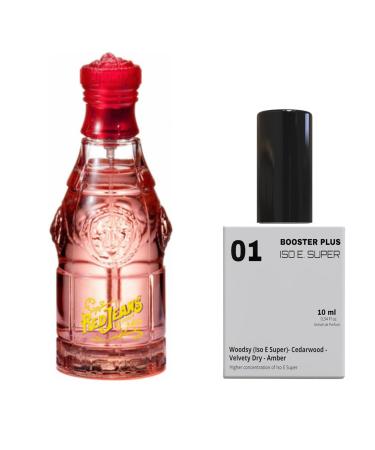 PERFUME BOOSTER PLUS (ISO E SUPER-MOLECULE 01) TO RED JEANS Give power to your original perfume 12 hours long lasting Large Bottle not included It is only a reference (ISO E SUPER-MOLECULE 01)
