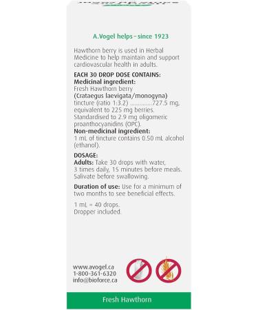 A.Vogel Heart Care | Cardiovascular Supplement | Fresh Hawthorn Berry Tincture | Cardiovascular Health - 50ml - Buy Online on GoSupps.com