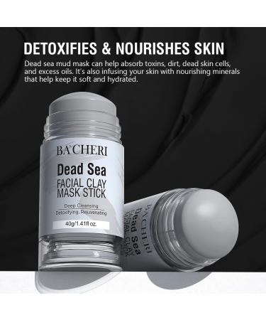 BACHERI Dead Sea Mud Mask for Face - Pore Reducer, Acne & Blackhead Treatment | Deep Cleansing & Moisturizing Dead Sea Mask Stick - Buy Online on GoSupps.com