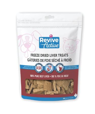 Revive Active Freeze Dried Beef Liver Treats for Dogs and Cats 190gr- Nutritious Pure and All Nutritive Low Calorie Per Treat Great for Training Easy to Break in Pieces 190 g (Pack of 1)