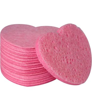 Compressed Cosmetic Spa Facial Sponges Heart Shaped Cleansing Wood Pulp - Buy Online on GoSupps.com