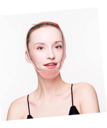 FRCOLOR Silicone Beauty Double Chin Tape Face Tape Lift V Line Face Belt Broom Stick Witch Sign Cotton Zip Pouch Pink Strap Silica Gel Small Powder Thin Face - Buy Online on GoSupps.com